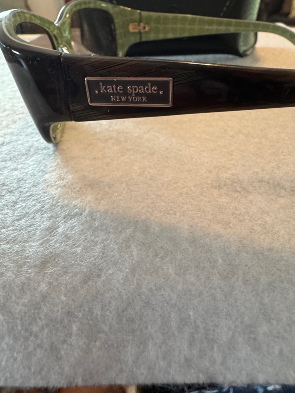 kate spade Brown and Green Oversized Rectangle Sunglasses and Case - Picture 5 of 11